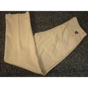 Polo Classic Golf Pants Mens 34x32 Beige Chino Pleated Embroidered Crest VTG USA